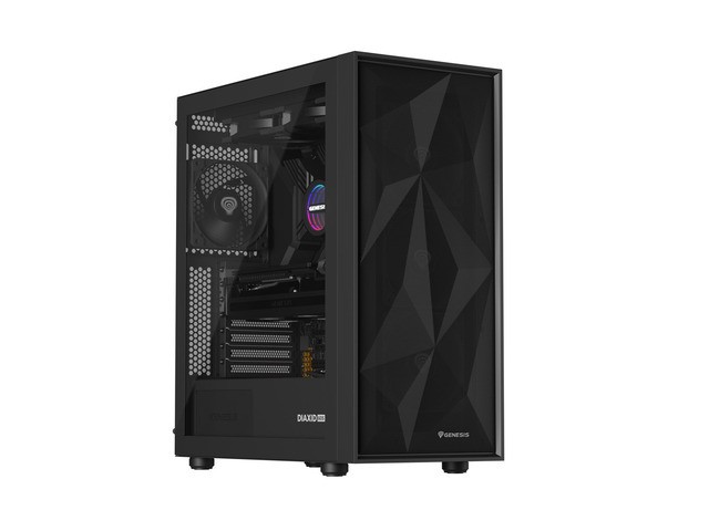 Natec Obudowa Genesis Diaxid 605F MIDI TOWER USB-C Czarna