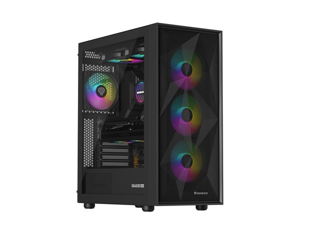 Natec Obudowa Genesis Diaxid 605 ARGB MIDI TOWER USB-C Czarna