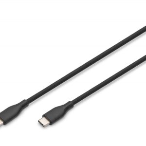 Digitus Kabel połączeniowy silikonowy USB-C - USB-C, USB 2.0 60W, 0,5m Czarny
