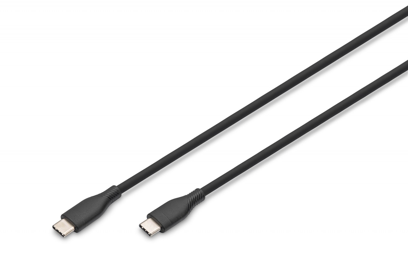 Digitus Kabel połączeniowy silikonowy USB-C - USB-C, USB 2.0 60W, 0,5m Czarny