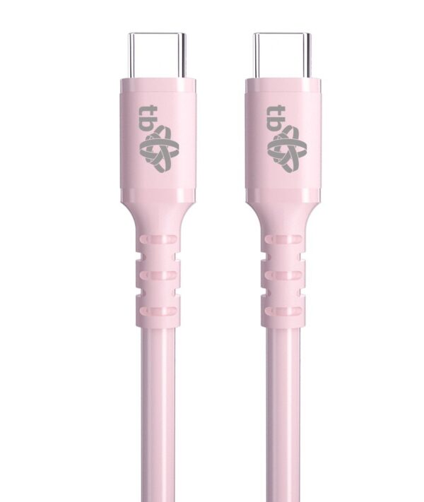 TB Kabel USB C - USB C 60W żelowy 1m różowy