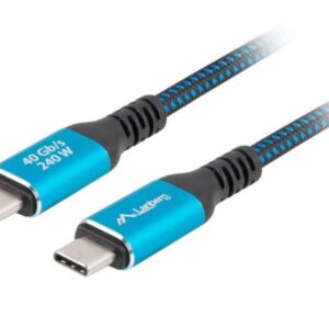 Lanberg Kabel USB-C M/M USB4 1.5M 240W 60HZ czarno-niebieski