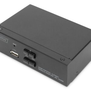 Digitus Przełącznik KVM 2 portowy HDMI, 4K 30Hz