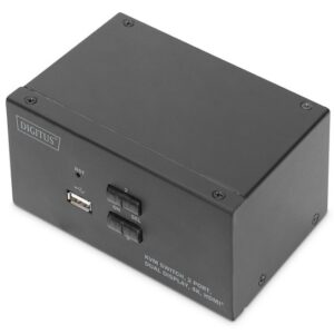 Digitus Przełącznik KVM 2 portowy HDMI, Dual Display, 4K 30Hz