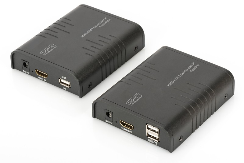 Digitus Przedłużacz/Extender KVM (HDMI+USB) do 120m po skrętce Cat.5e UTP lub IP, FHD 3D (zestaw)