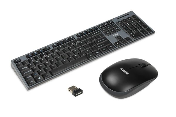 iBOX Zestaw bezprzewodowa klawiatura + mysz IKMS606W czarny