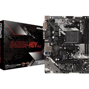 ASRock Płyta główna B450M-HDV R4.0 AM4 2DDR4 VGA/DVI/HDMI/M.2 uATX