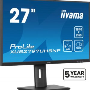 IIYAMA Monitor 27 cali XUB2797UHSNP-B1, 4K, IPS, DP, HDMI, USB-C, Pivot, HAS /5y/