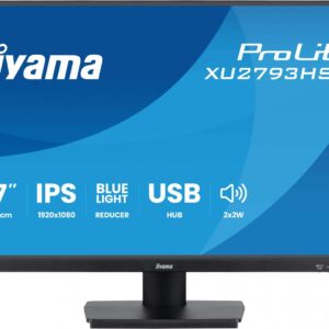 IIYAMA Monitor 27 cali XU2793HSU-B7 IPS.HDMI.DP.2x2W.1ms.100Hz.USBx2.300cd/m2.FlickerFree