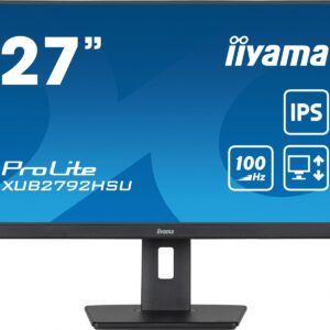 IIYAMA Monitor ProLite XUB2792HSU-B6 27 cali IPS,HDMI,DP,100Hz,SLIM,4xUSB3.2,PIVOT, HAS(150mm),2x2W