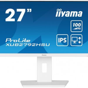 IIYAMA Monitor 27 cali ProLite XUB2792HSU-W6 IPS,HDMI,DP,100Hz,SLIM,4xUSB3.2,PIVOT, HAS(150mm),2x2W