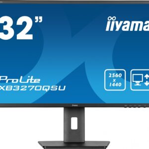 IIYAMA Monitor 32 cale XB3270QSU-B1 IPS,WQHD,HDMI,DP,100Hz,250cd,3ms,2x2W, 3xUSB(3.2),FlickerFree,VESA,HAS(150mm)