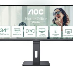 AOC Monitor CU34P3CV 34 cale 100Hz Curved VA HDMI DP RJ45 USB-C