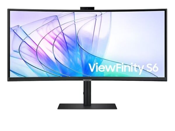 Samsung Monitor 34 cale ViewFinity S65VC VA 3440x1440 UWQHD 21:9 1xHDMI 1xDP 1xUSB-C (90W) 2xUSB 3.0 LAN (RJ45) 5ms HAS Webcam głośniki zakrzywiony 3YOS
