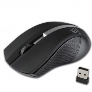 Rebeltec Bezprzewodowa mysz optyczna, GALAXY Black/silver, powierzchnia gumowana