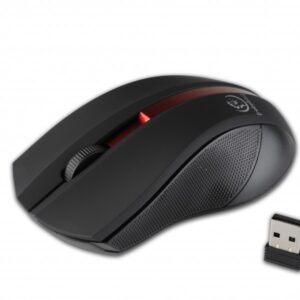 Rebeltec Bezprzewodowa mysz optyczna, GALAXY Black/red, powierzchnia gumowana
