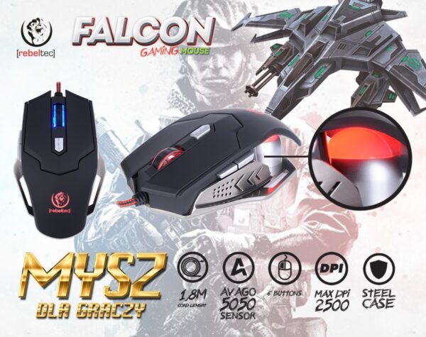 Rebeltec Gamingowa mysz optyczna USB FALCON