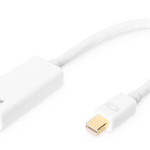 Digitus Kabel adapter Displayport 1080p 60Hz FHD Typ miniDP/HDMI A M/Ż biały 0,15m