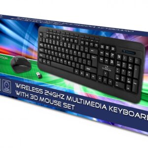 Esperanza Zestaw bezprzewodowy klawiatura + mysz Akron USB 2,4 GHz