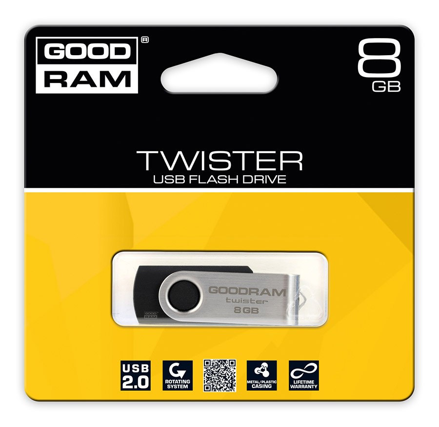GOODRAM TWISTER 8GB Czarny USB2.0