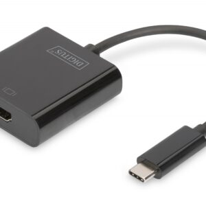 Digitus Adapter graficzny HDMI 4K 30Hz UHD na USB 3.1 Typ C, z audio, czarny, dł. 15cm