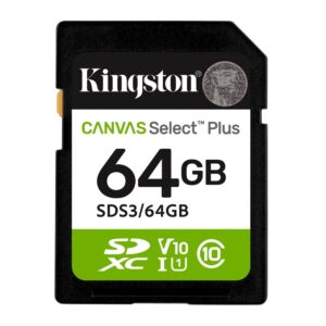 Kingston Karta pamięci SD 64GB Canvas Select Plus Gen3 100MB/s