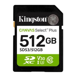 Kingston Karta pamięci SD 512GB Canvas Select Plus Gen3 150MB/s