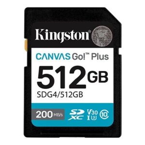 Kingston Karta SD 512GB Canvas Go Plus 200/160 MB/s C10 U3 V30