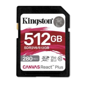 Kingston Karta pamięci SD 512GB React Plus 280/150/MB/s U3 V60