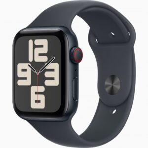 Apple Watch SE GPS + Cellular, koperta 44 mm z aluminium w kolorze północy, pasek sportowy w kolorze północy - rozmiar M/L