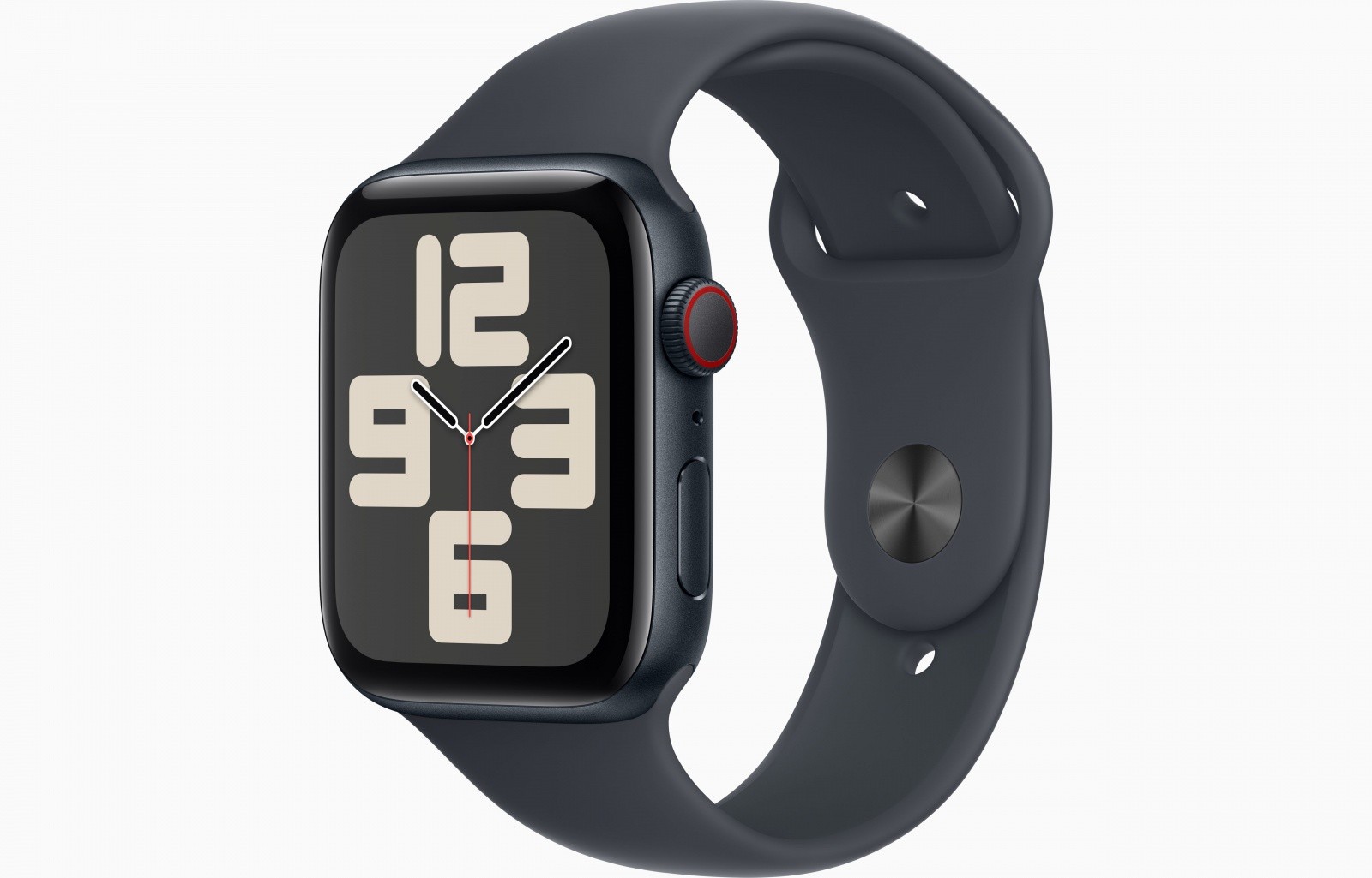 Apple Watch SE GPS + Cellular, koperta 44 mm z aluminium w kolorze północy, pasek sportowy w kolorze północy - rozmiar M/L