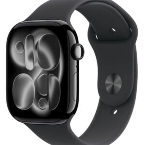 Apple Watch Series 11 GPS+Cellular koperta 42 mm z aluminium w kolorze onyksu, pasek sportowy w kolorze czarnym - rozmiar S/M