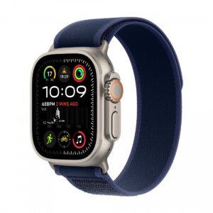 Apple Watch Ultra 2 GPS + Cellular, koperta 49 mm z tytanu w kolorze naturalnym z opaską Alpine M w kolorze beżowym