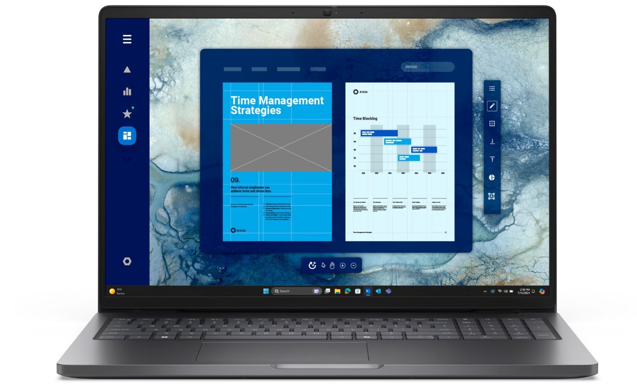 Dell Laptop Dell Pro 16 PC16250 W11P C5 120U/16GB/512GB/16.0 FHD+/Int/FgrPr/FHD/IRCam/Mic/WLAN+BT/BcklKb/3C/3YPS Magnetite color, textured finish