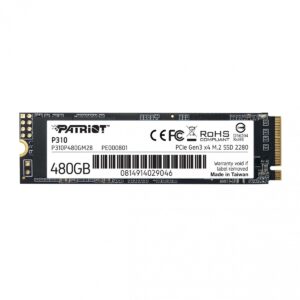 Patriot Dysk SSD P310 480GB M.2 2280 1700/1500 PCIe NVMe Gen3 x 4