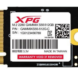 Adata Dysk SSD XPG GAMMIX S55 512GB PCIe 4x4 5/3.8MB/s M2230