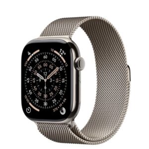 Apple Watch Series 11 GPS + Cellular koperta 42 mm z tytanu w kolorze naturalnym, bransoleta mediolańska w kolorze naturalnym