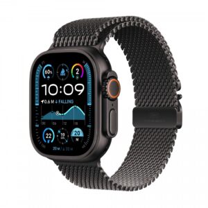 Apple Watch Ultra 2 GPS + Cellular, koperta 49 mm z tytanu w kolorze czarnym z bransoletą mediolańską L z tytanu w kolorze czarnym
