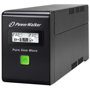 PowerWalker Zasilacz awaryjny line-interactive 600VA 2X PL 230V, pure sine wave, RJ11/45 IN/OUT, USB, LCD