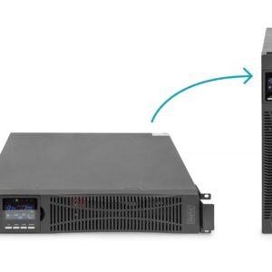 Digitus Zasilacz awaryjny UPS Online Rack 19" LCD, 1000VA/1000W, 2x12V/9Ah, 8xC13, USB, RS232, RJ45